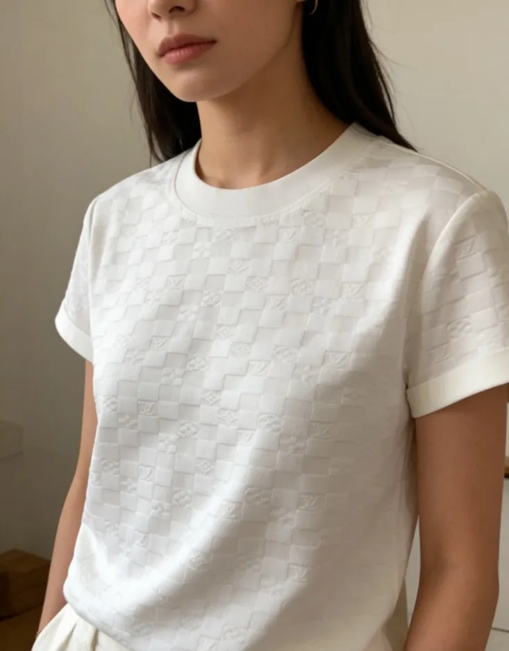 Louis Vuitton/Louis Vuitton presbyopic checkerboard jacquard short sleeves